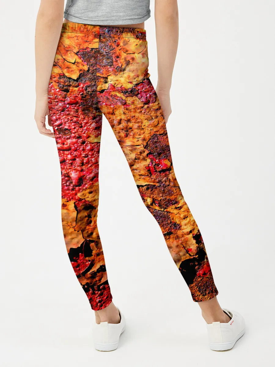 Леггинсы для девочки / Живопись коррозии металла