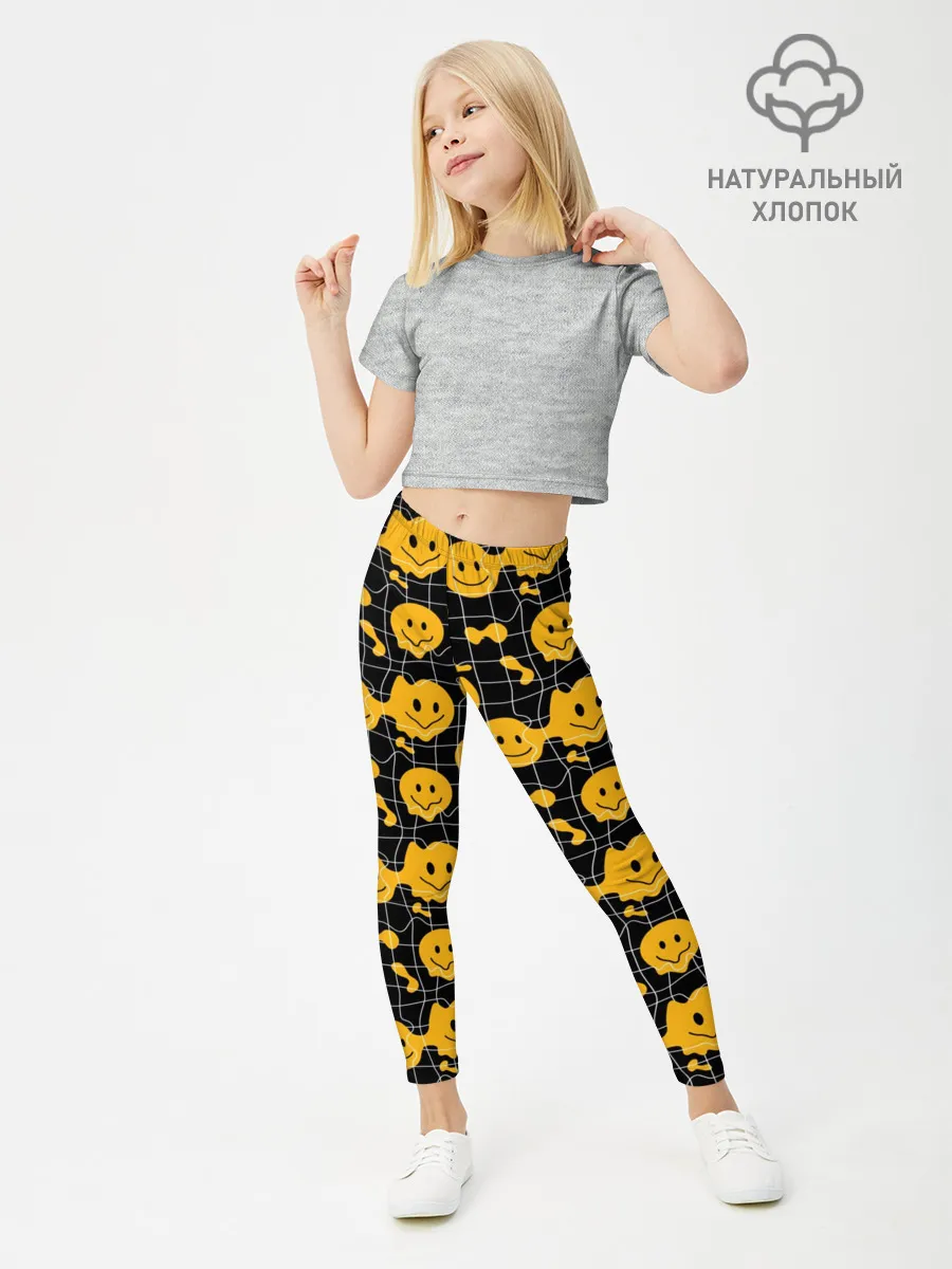 Леггинсы для девочки / Психоделические смайлы