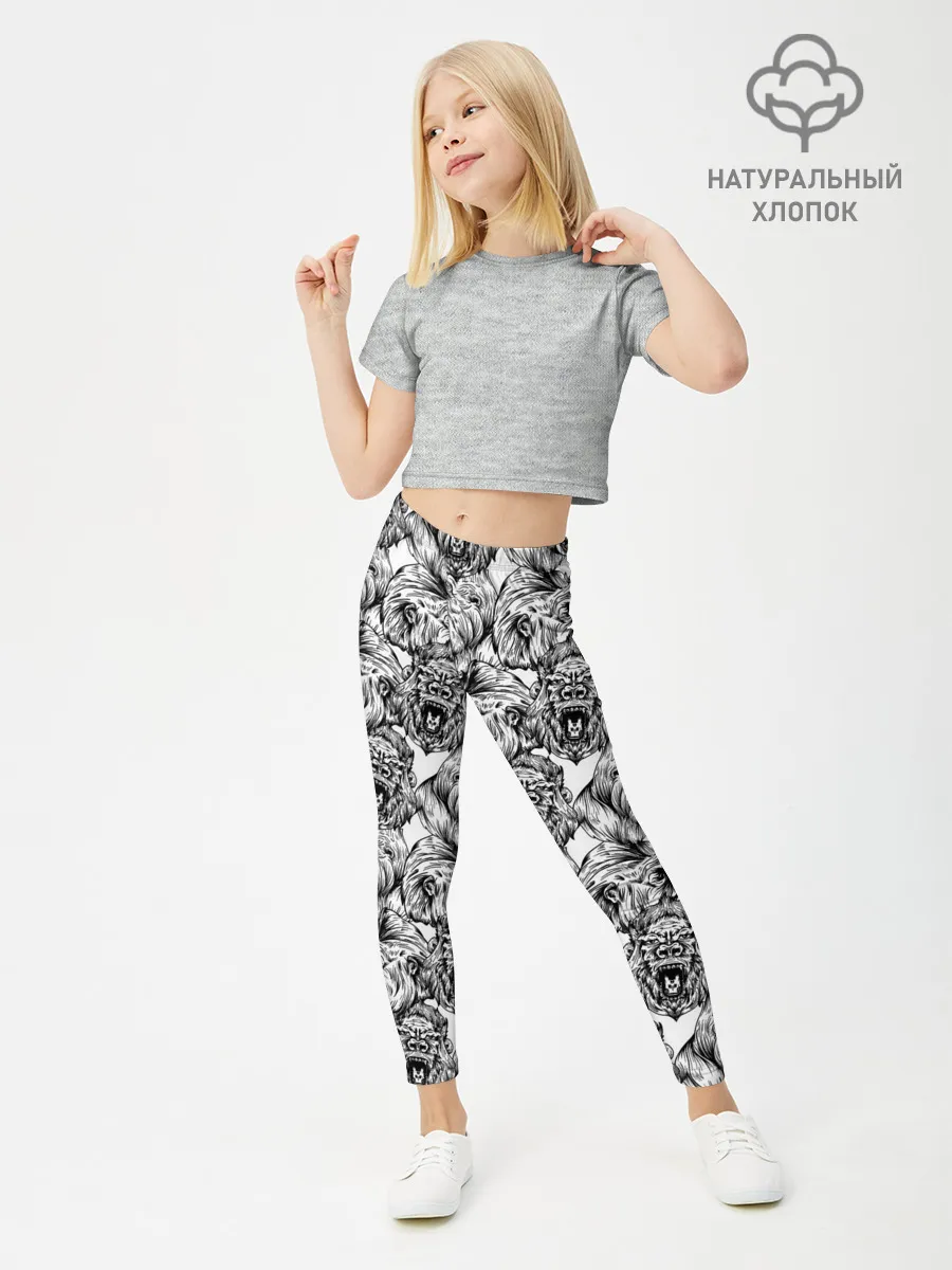 Леггинсы для девочки / Злые Гориллы - Паттерн