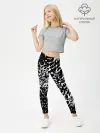 Леггинсы для девочки / Хаос белого на черном