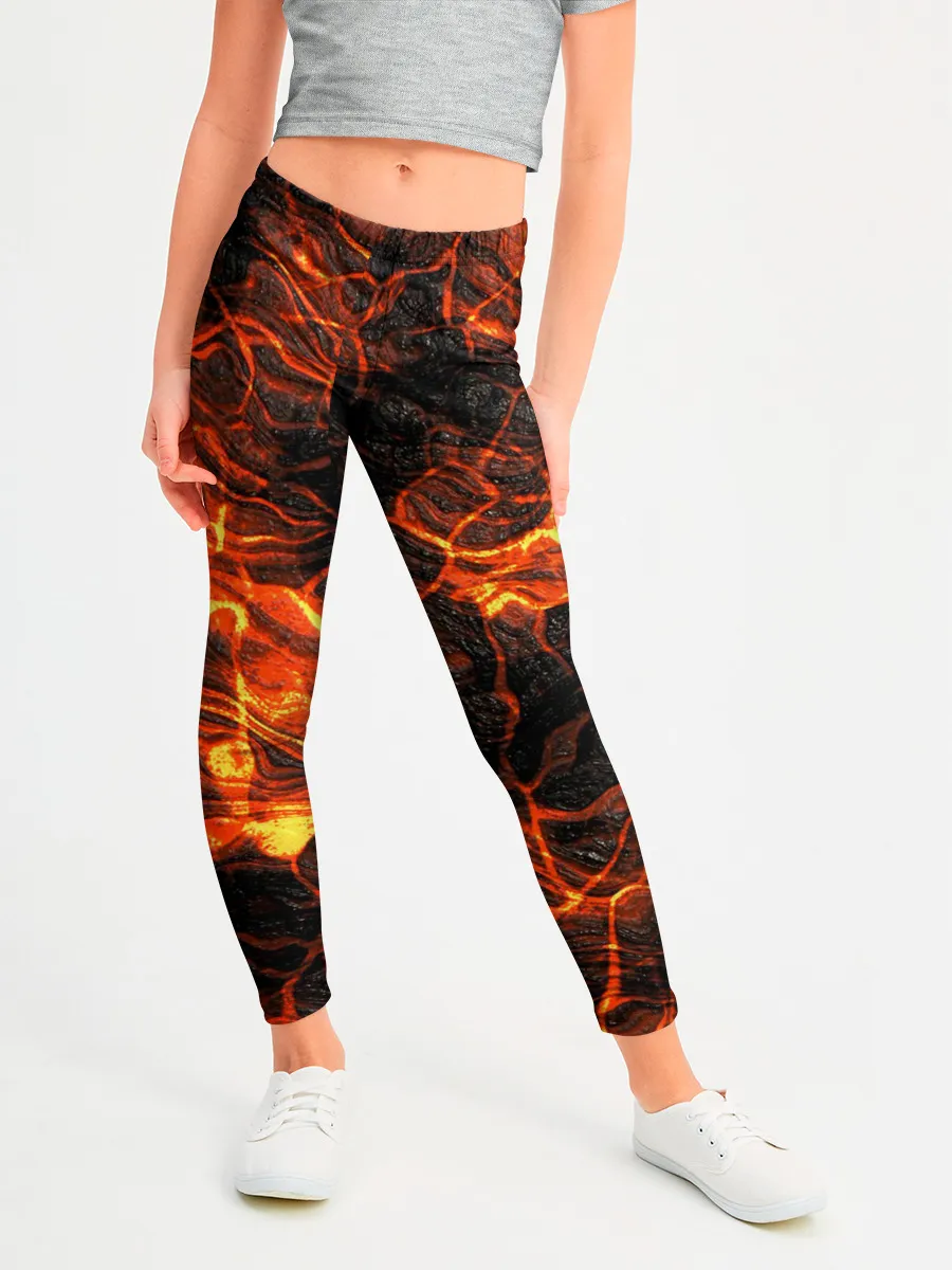 Леггинсы для девочки / Горящая лава