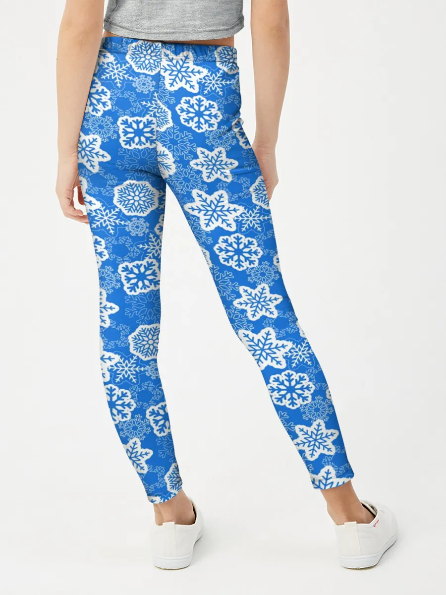 Леггинсы для девочки / Снежные Новогодние Узоры