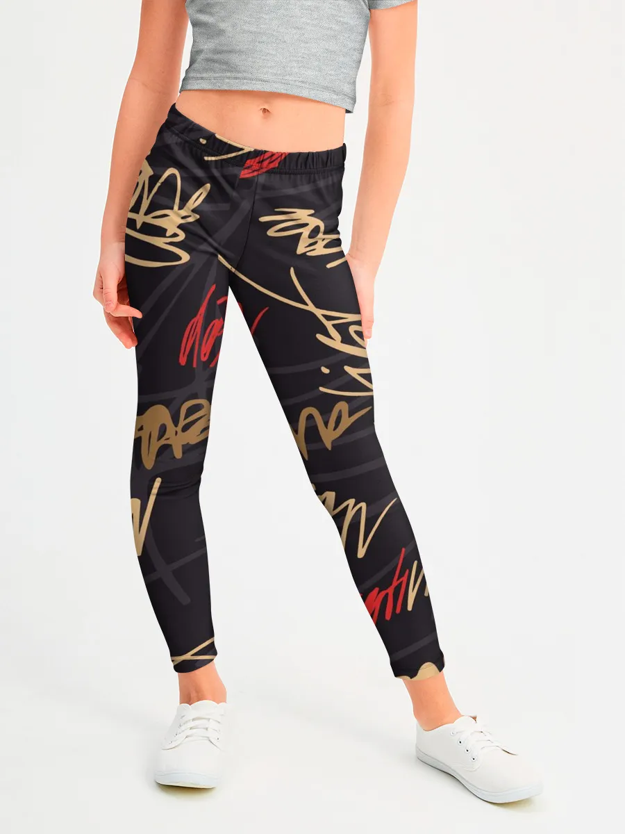 Леггинсы для девочки / Golden graffiti