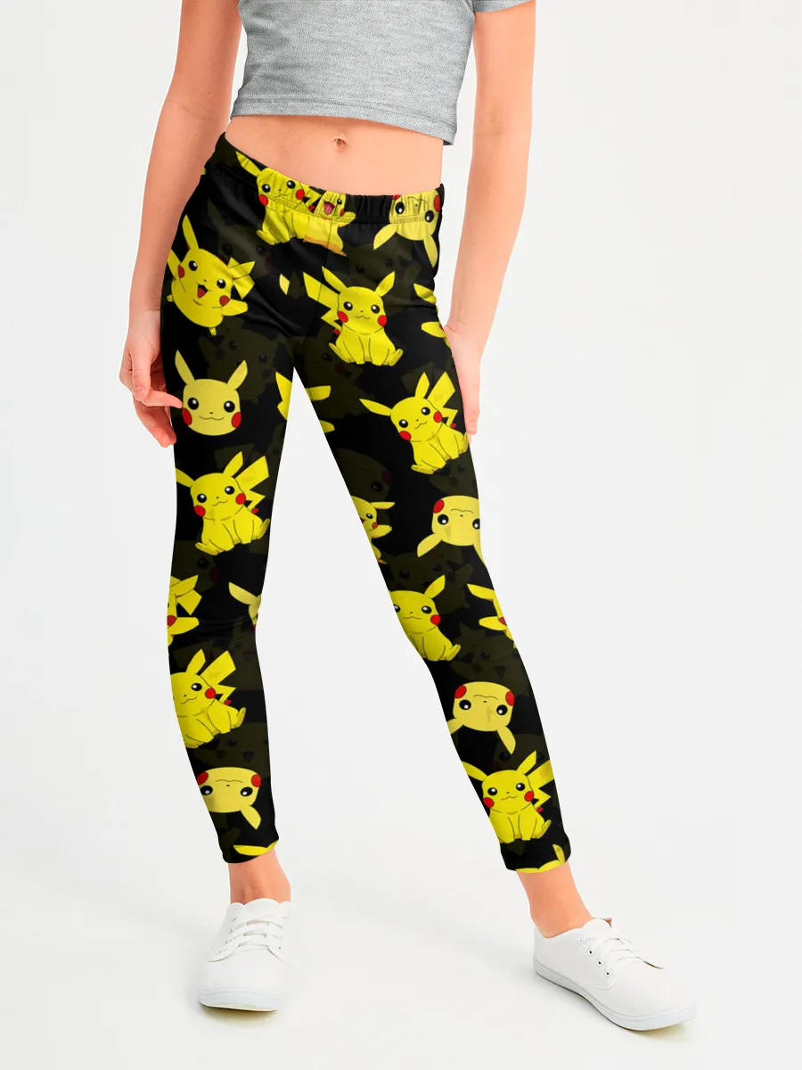 Леггинсы для девочки / ПИКАЧУ ПАТТЕРН / PIKA PIKACHU /