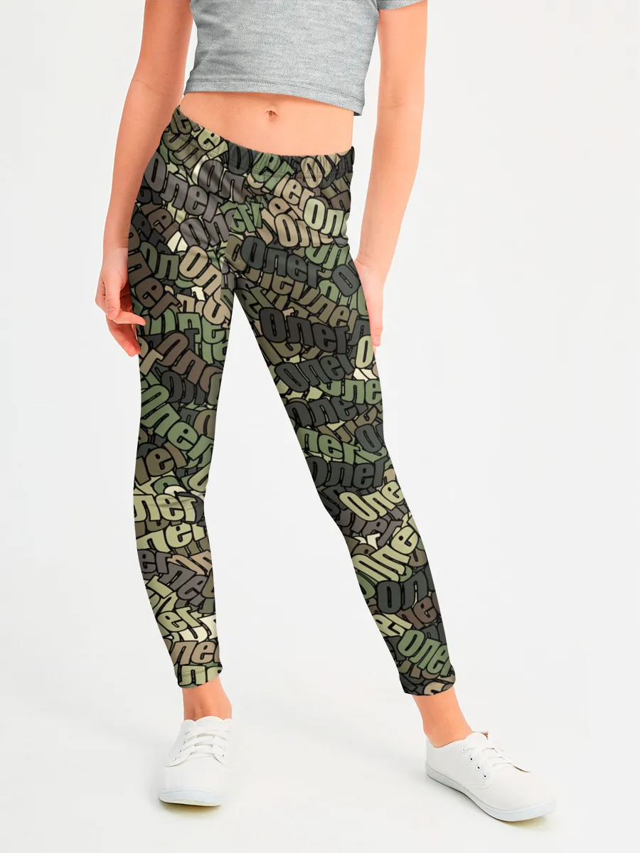 Леггинсы для девочки / Именной камуфляж Олег