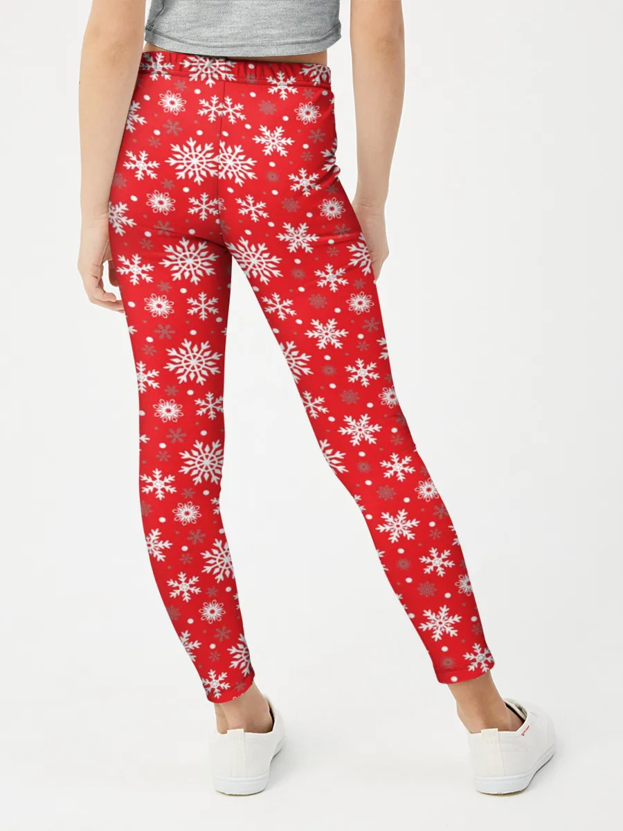 Леггинсы для девочки / Снежинки