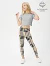 Леггинсы для девочки / клетчатый принт в стиле Burberry