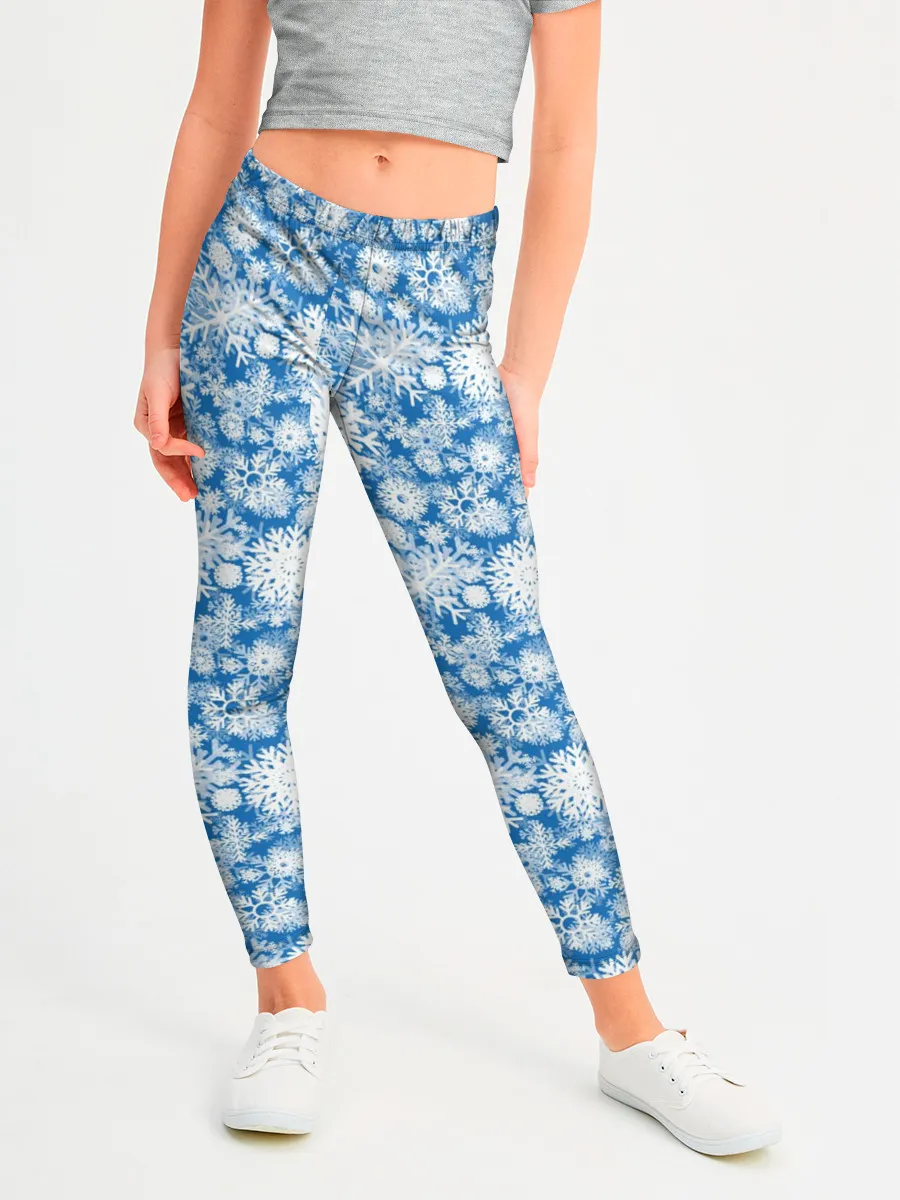 Леггинсы для девочки / Узоры Снежных Хлопьев