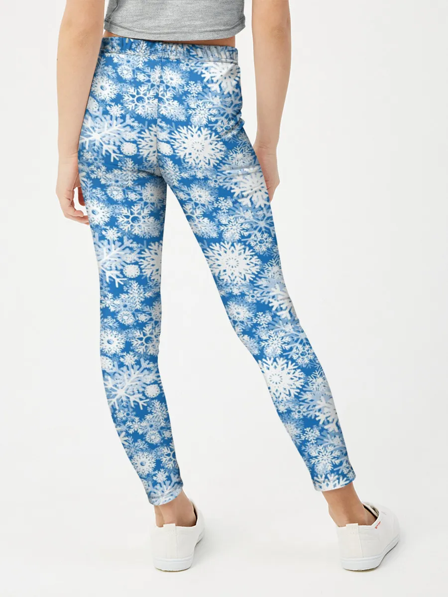 Леггинсы для девочки / Узоры Снежных Хлопьев