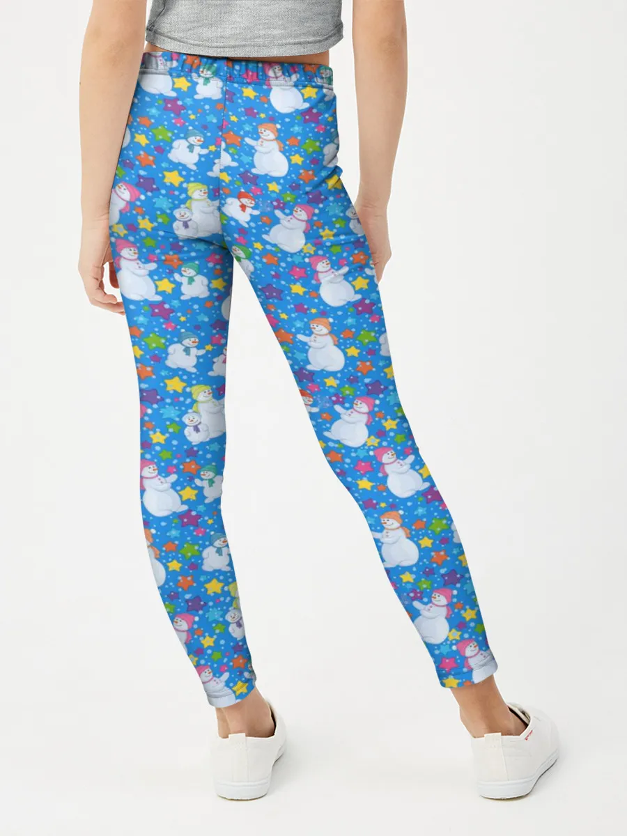 Леггинсы для девочки / Снеговики и Звёздочки