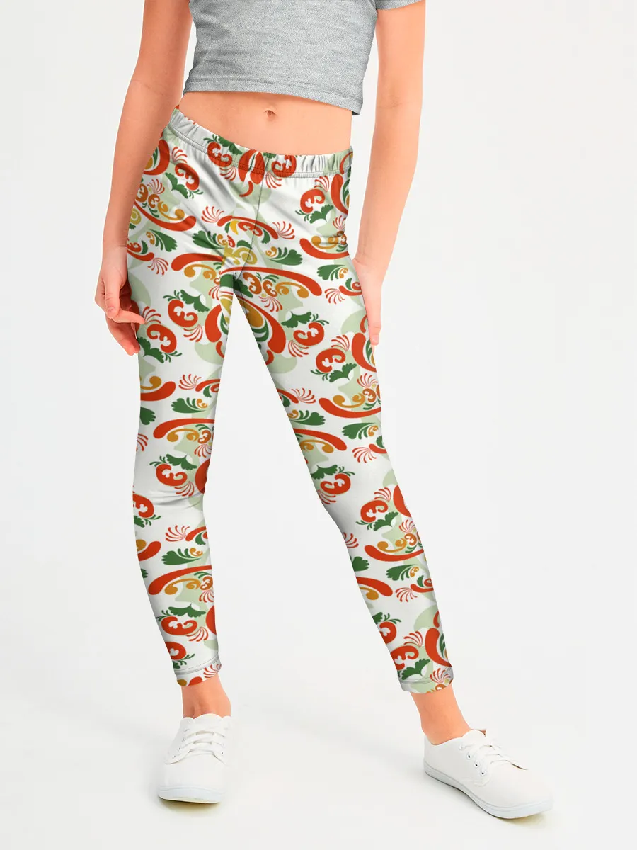 Леггинсы для девочки / Хохломские узоры II