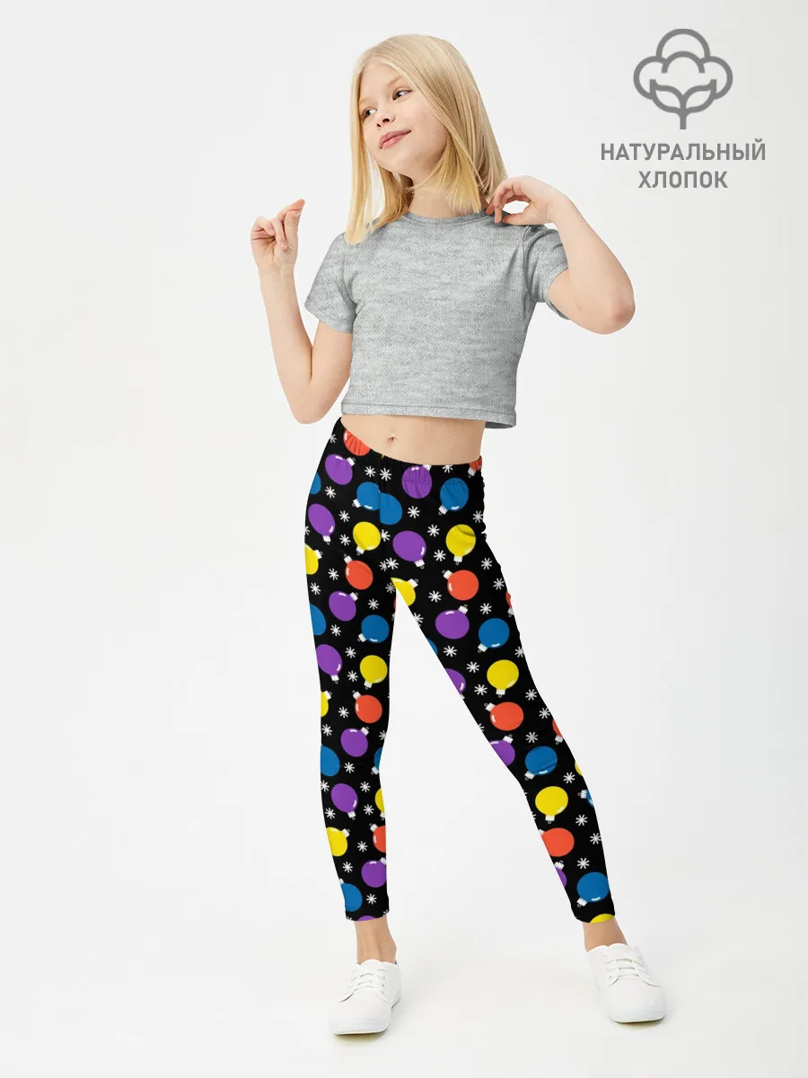 Леггинсы для девочки / Новогодние Лампочки