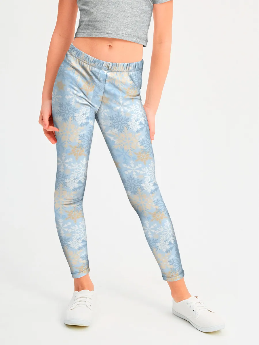 Леггинсы для девочки / Узоры Снежинки