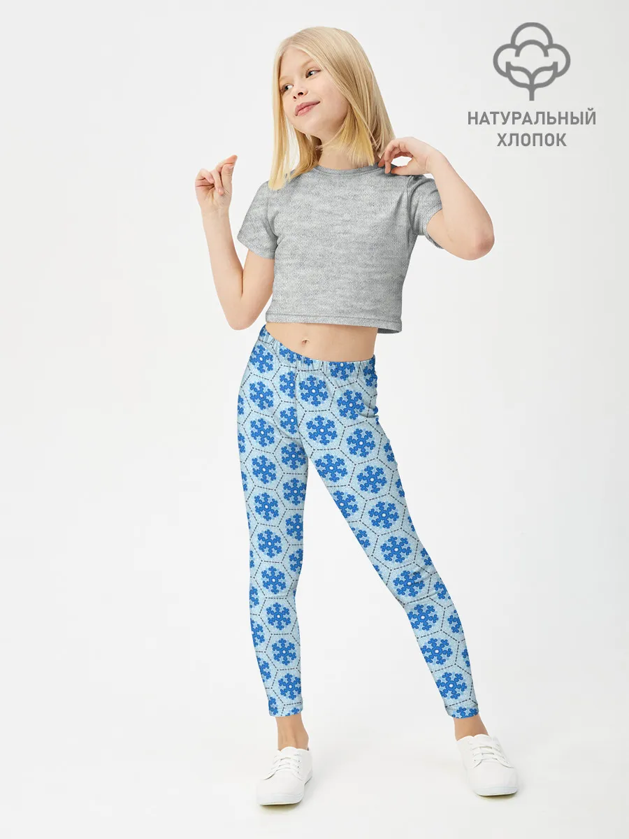 Леггинсы для девочки / Снежинки