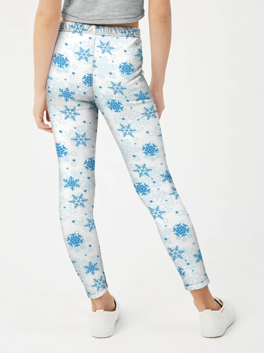 Леггинсы для девочки / Снежинки