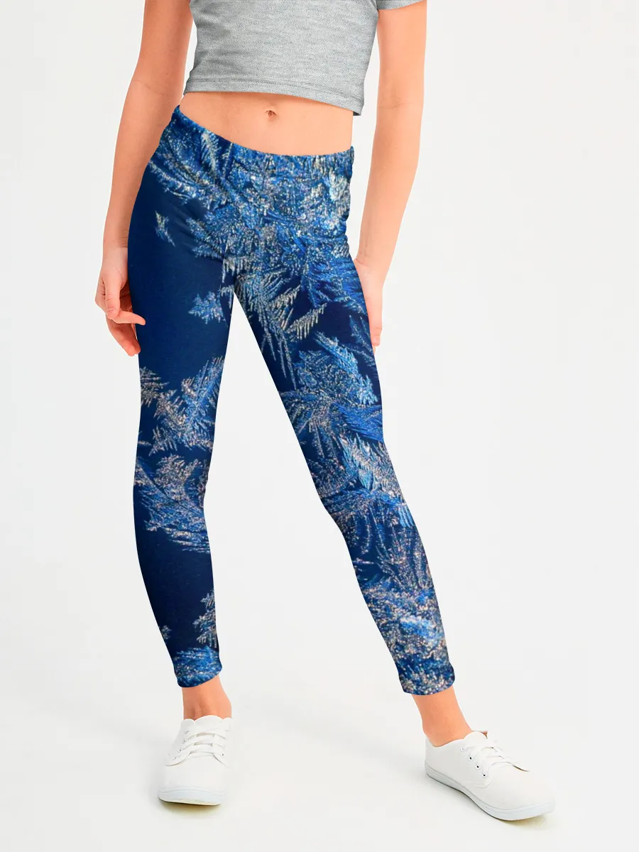 Леггинсы для девочки / Снежинки макро snowflakes macro