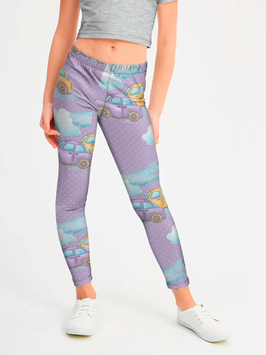 Леггинсы для девочки / детские машинки