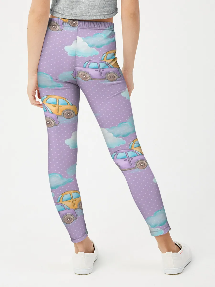 Леггинсы для девочки / детские машинки