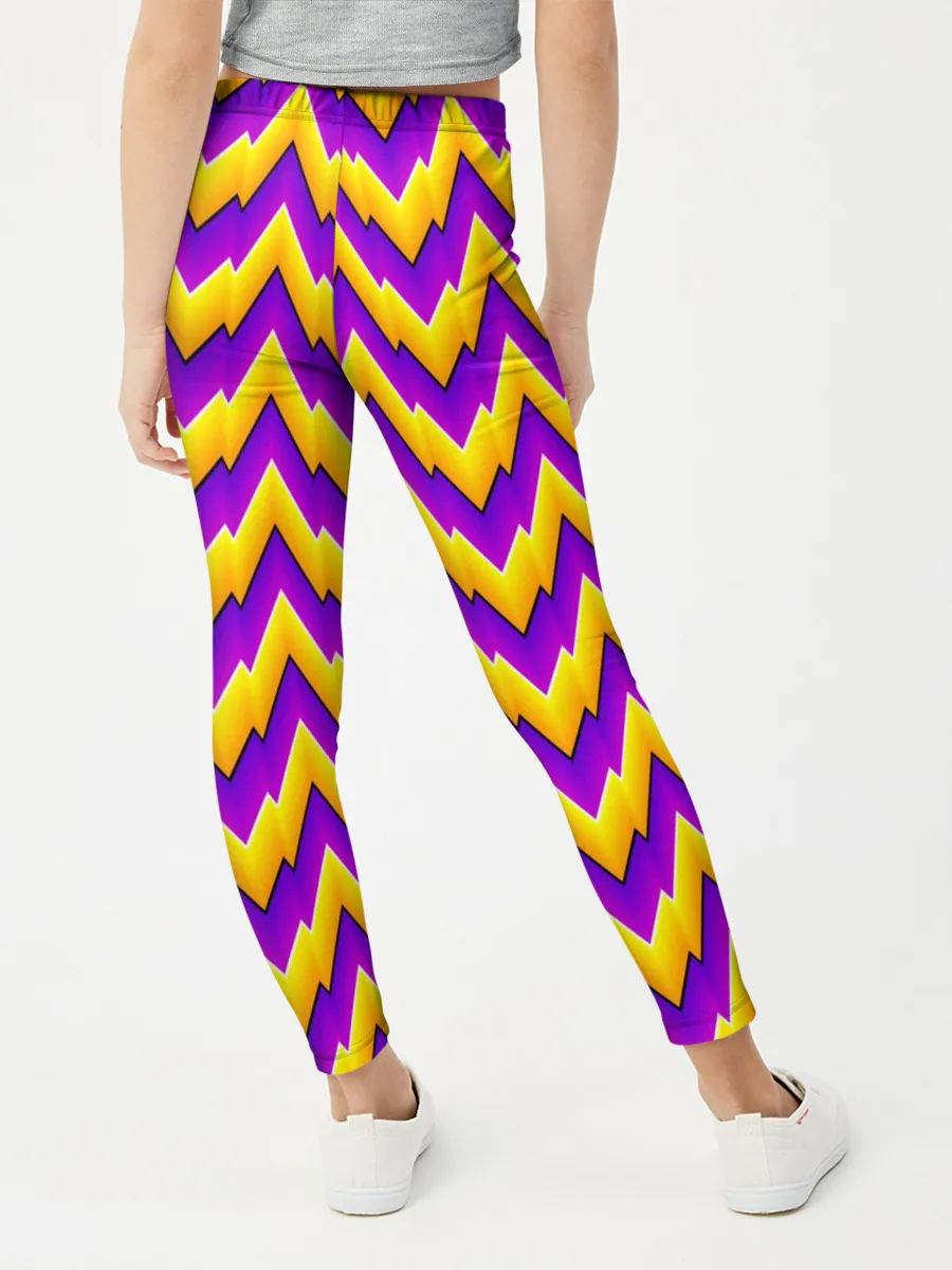 Леггинсы для девочки / Желто-Фиолетовые Волны