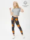 Леггинсы для девочки / Хэллоуин - тыквы и свечи
