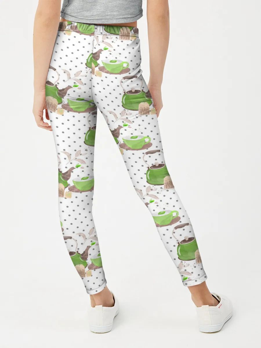 Леггинсы для девочки / Зеленый чай