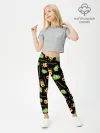 Леггинсы для девочки / Олени, елки и карамель