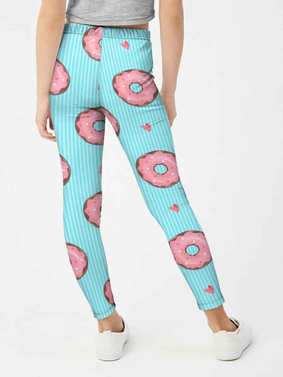 Леггинсы для девочки / Розовые пончики