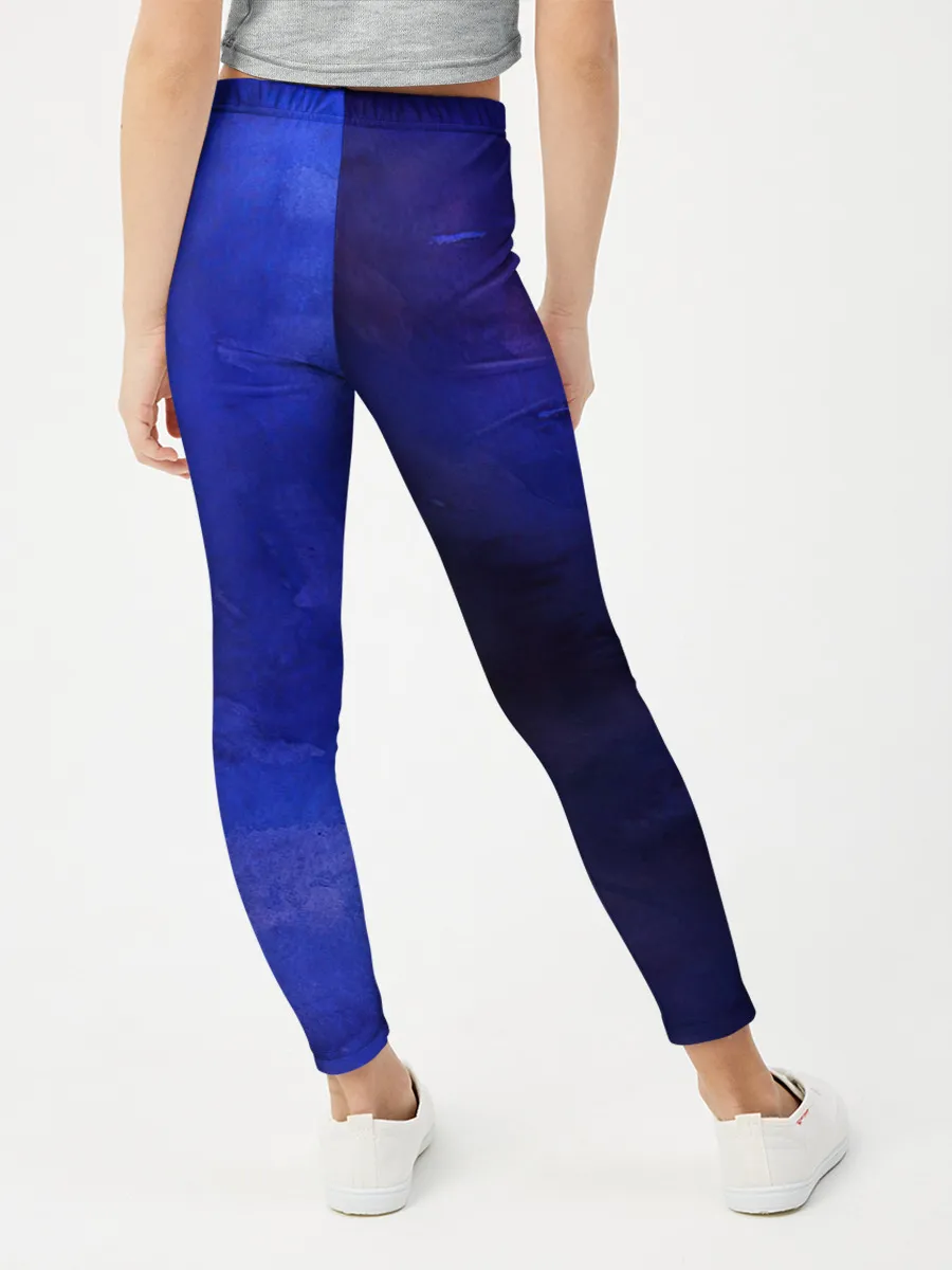 Леггинсы для девочки / Синее размытие