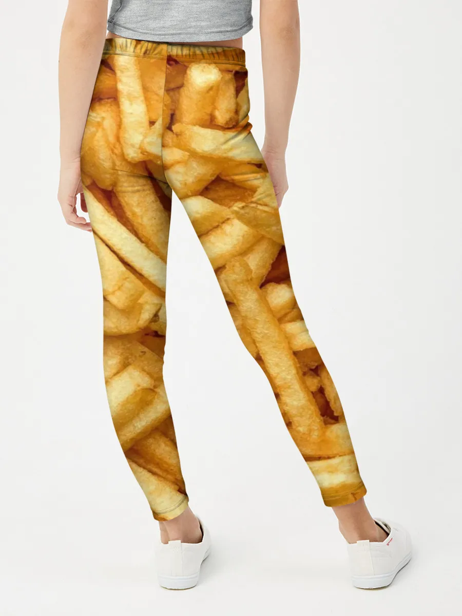 Леггинсы для девочки / Картошка фри/Фастфуд