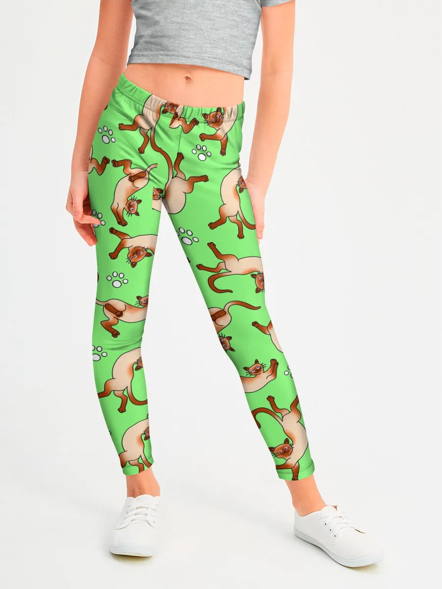 Леггинсы для девочки / Сиамские коты