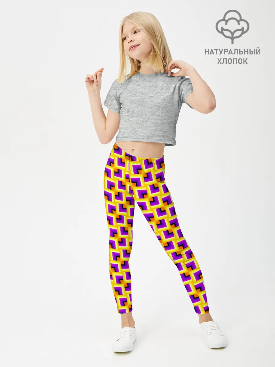 Леггинсы для девочки / Фон с квадратами