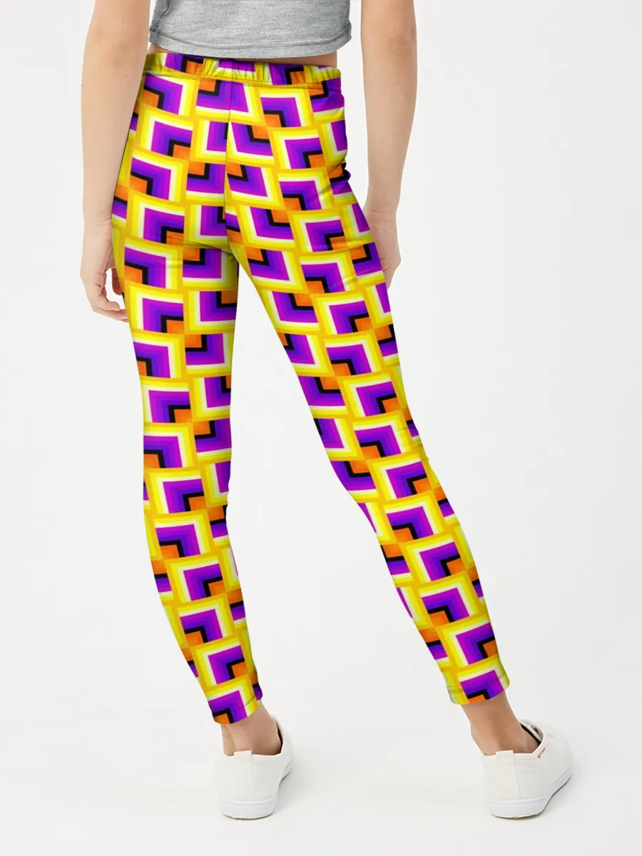 Леггинсы для девочки / Фон с квадратами