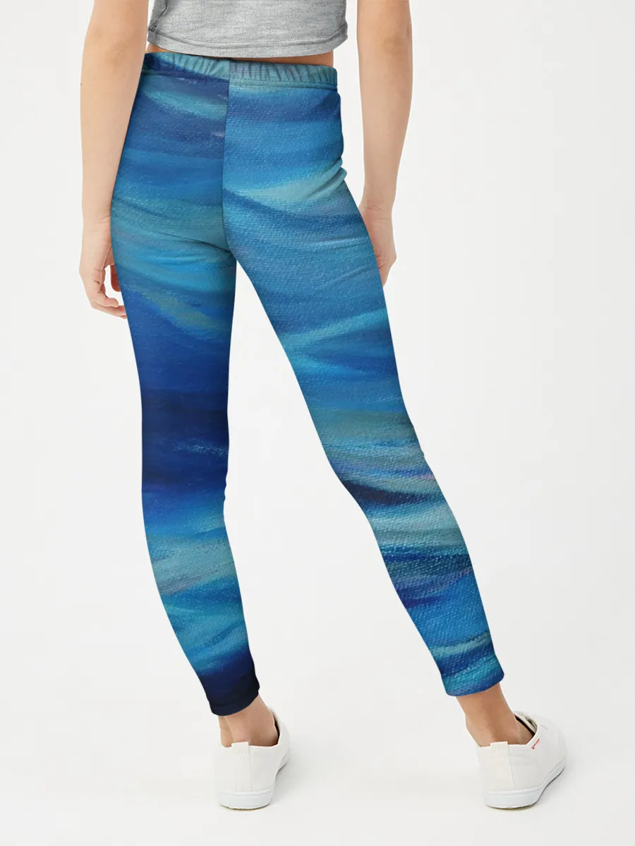 Леггинсы для девочки / Акварельное море