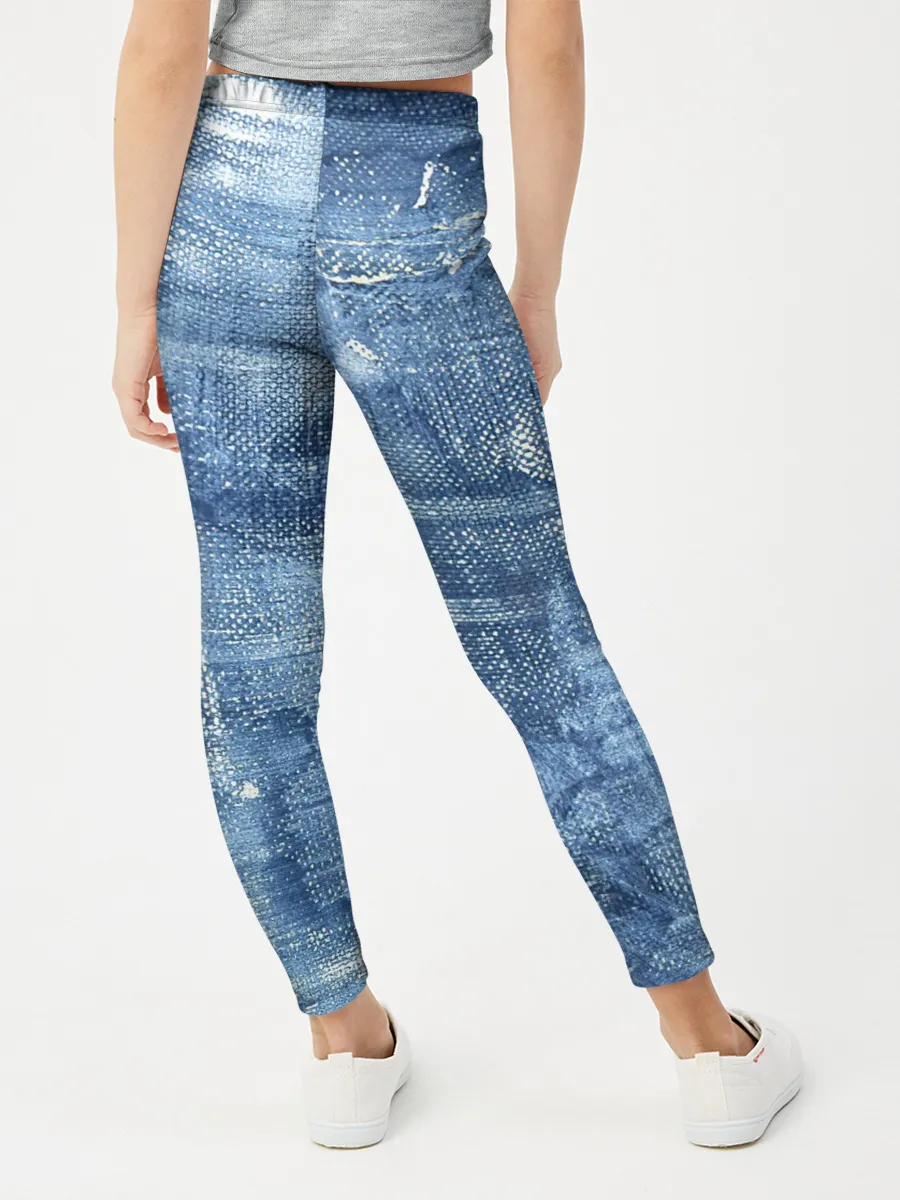 Леггинсы для девочки / Джинсовые мазки