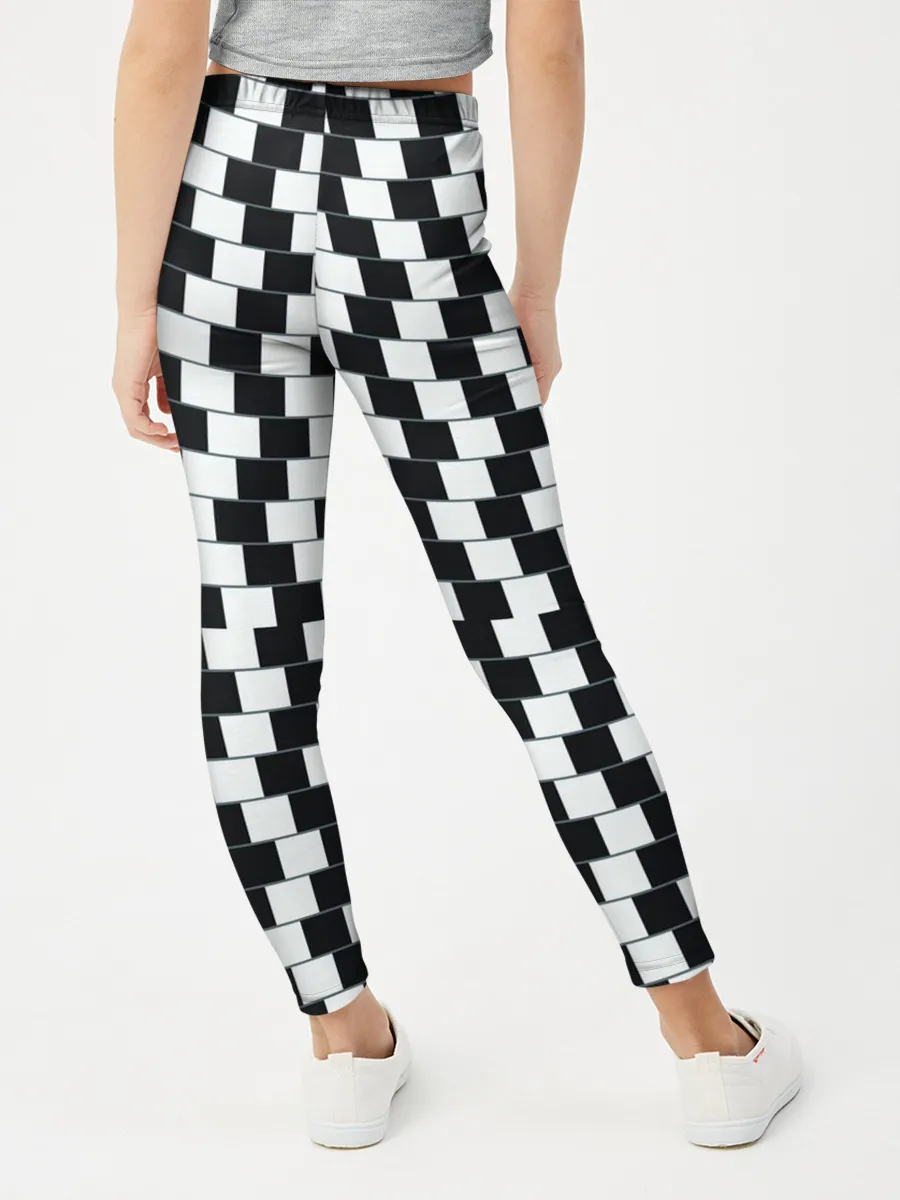 Леггинсы для девочки / Шахматная Иллюзия Искажения