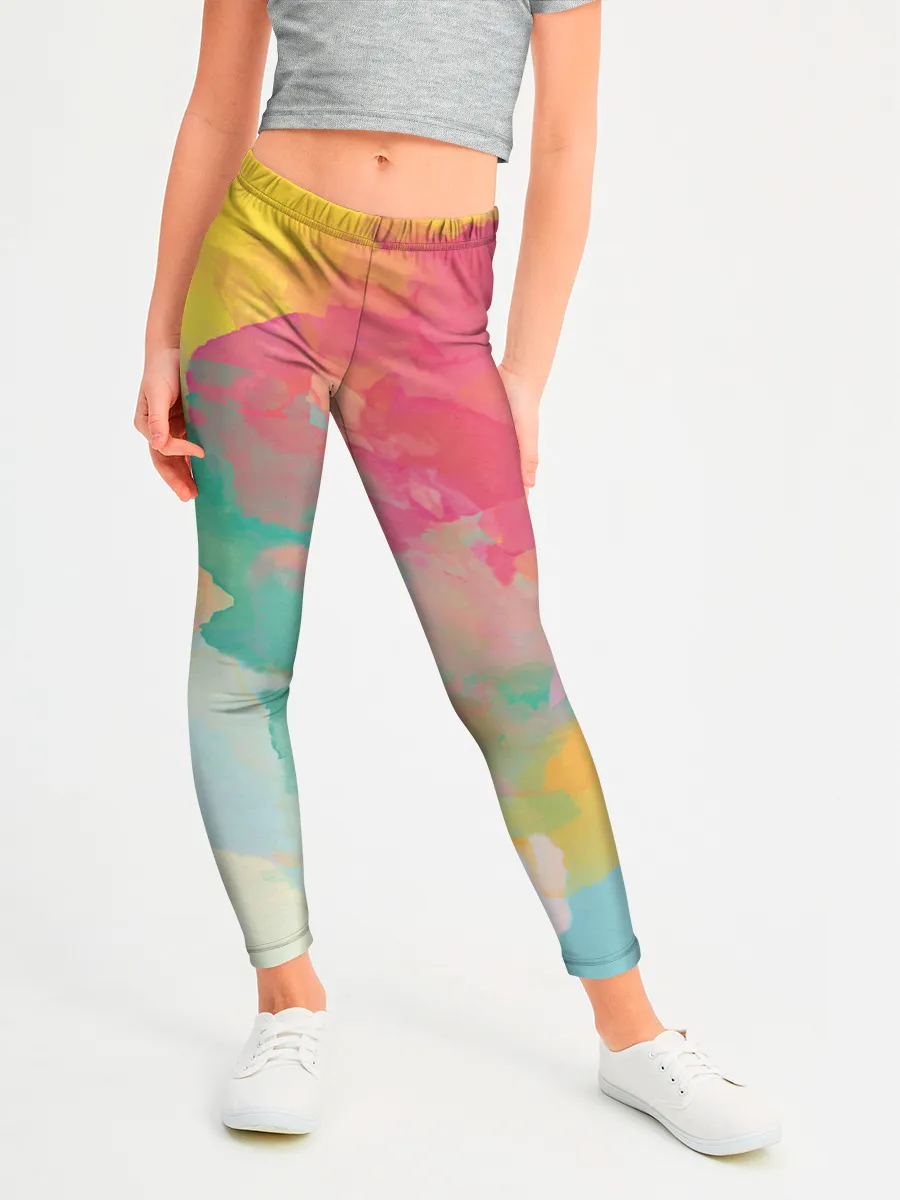 Леггинсы для девочки / Радужная акварель