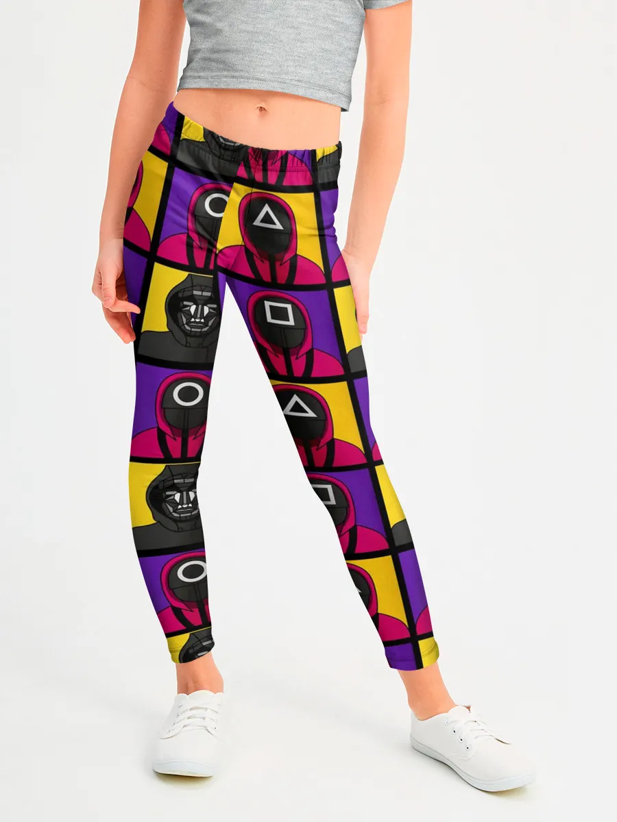 Леггинсы для девочки / ИГРА В КАЛЬМАРА / ОХРАНА / ВЕДУЩИЙ