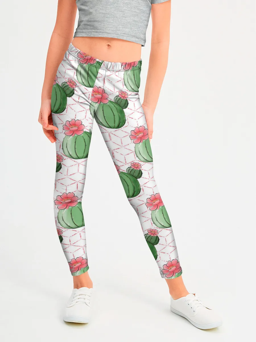 Леггинсы для девочки / Паттерн из кактусов