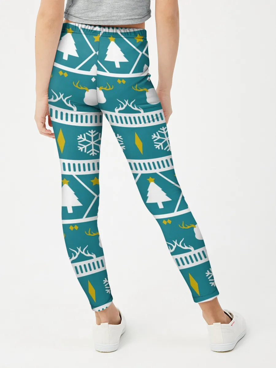 Леггинсы для девочки / Узор новогодний