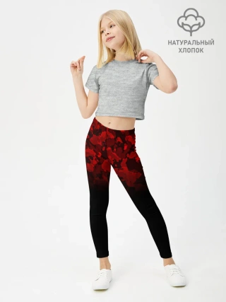 Леггинсы для девочки / BLACK RED CAMO | RED MILLITARY