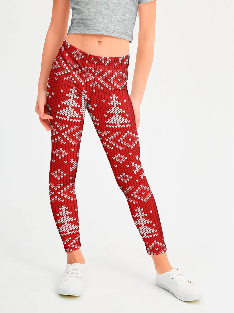 Леггинсы для девочки / Новогодний узор, 2022