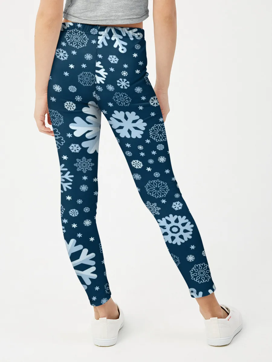 Леггинсы для девочки / Новогодние снежинки, новый год