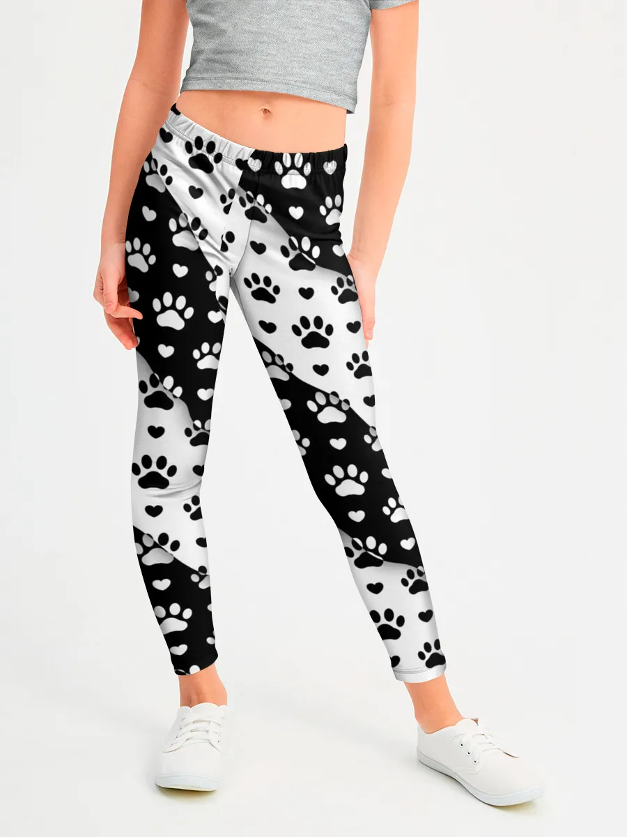 Леггинсы для девочки / Следы от Лап