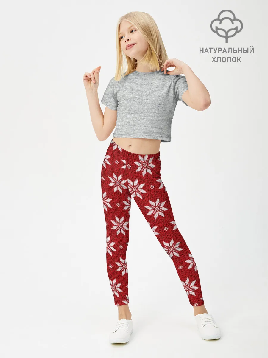 Леггинсы для девочки / Снежный орнамент