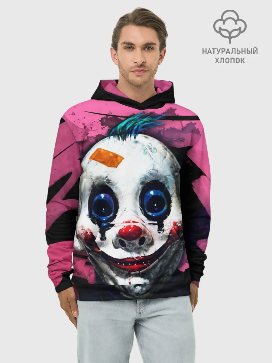Худи мужской база хлопок / Клоун