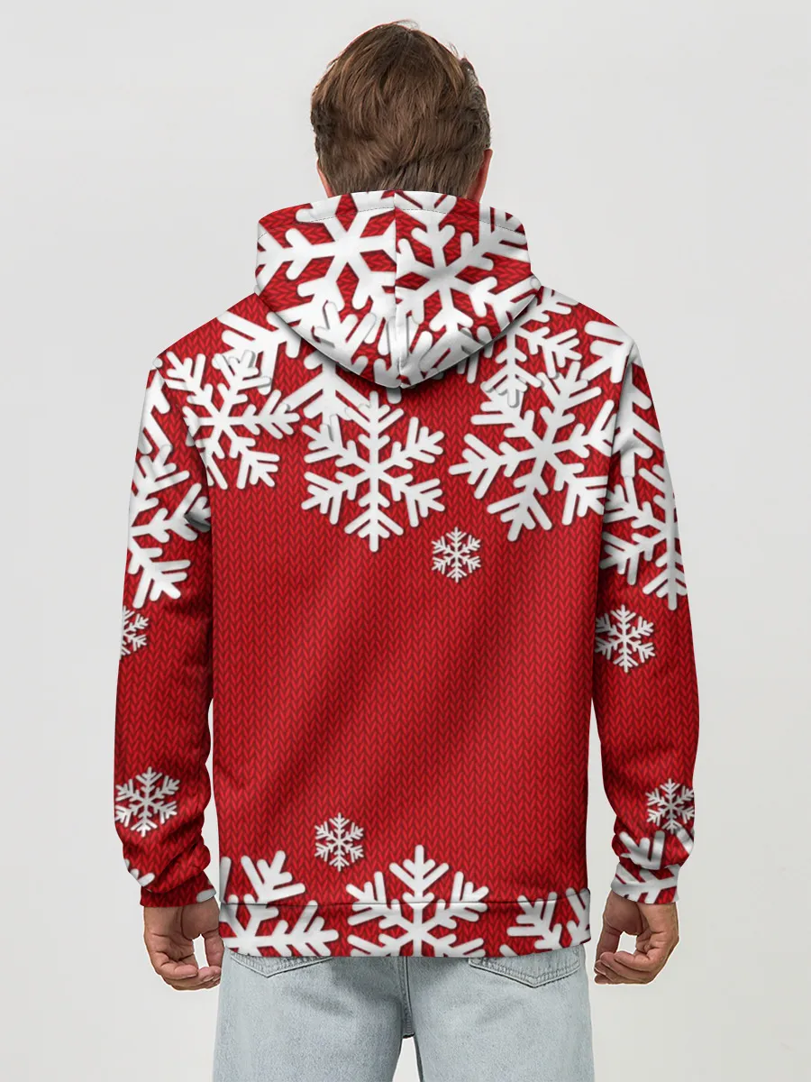 Худи мужской база хлопок / Снежинки