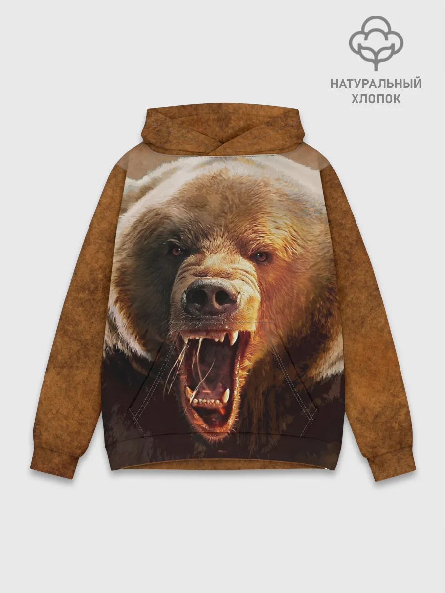 Худи мужской база хлопок / Медведь