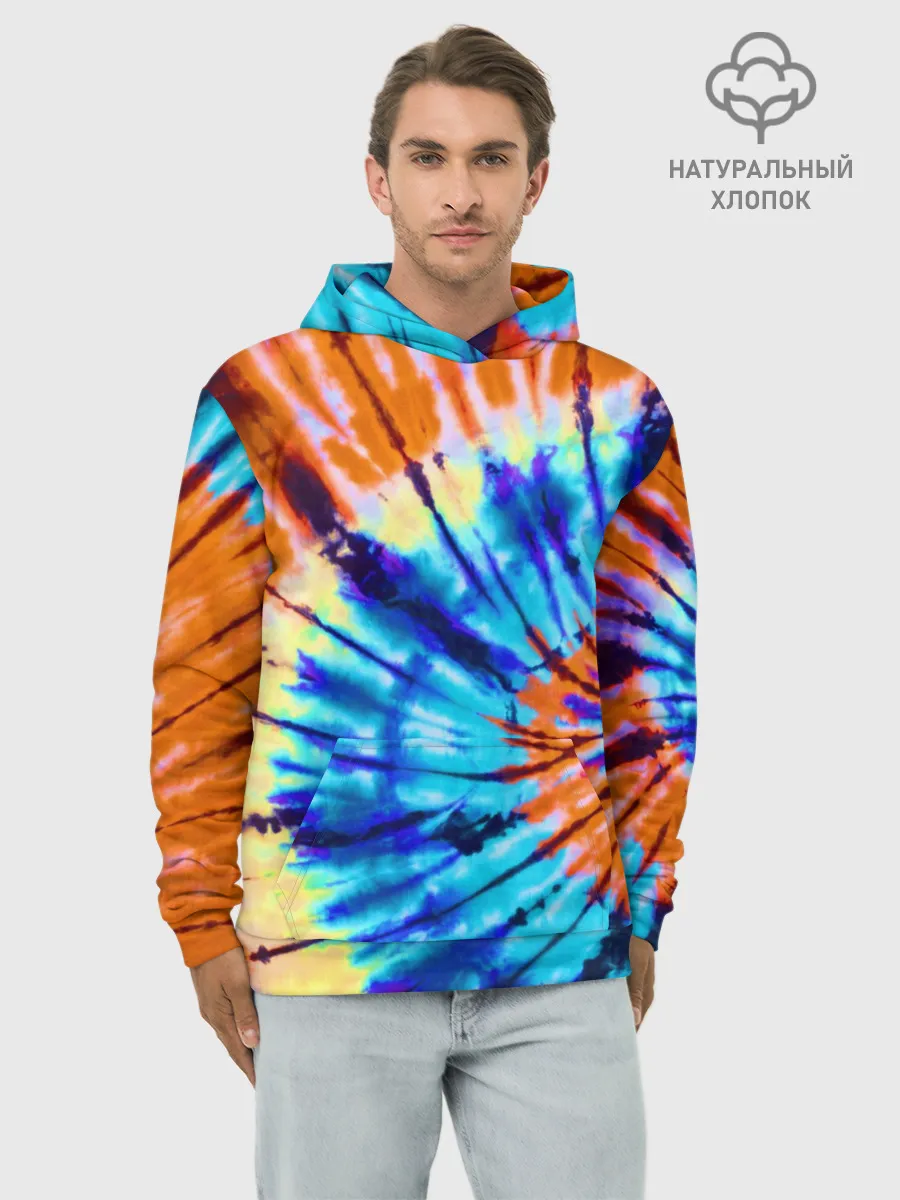 Худи мужской база хлопок / Tie dye