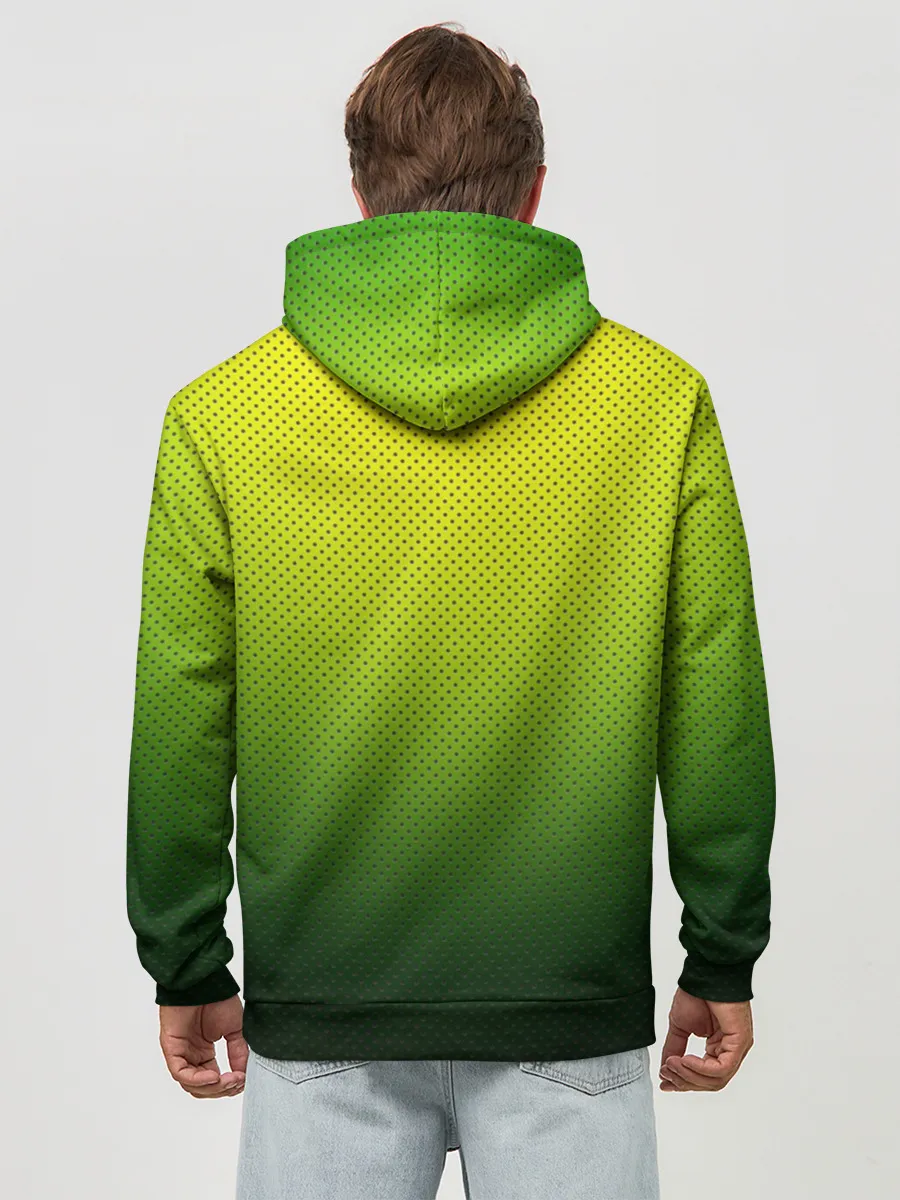 Худи мужской база хлопок / Зелёная текстура