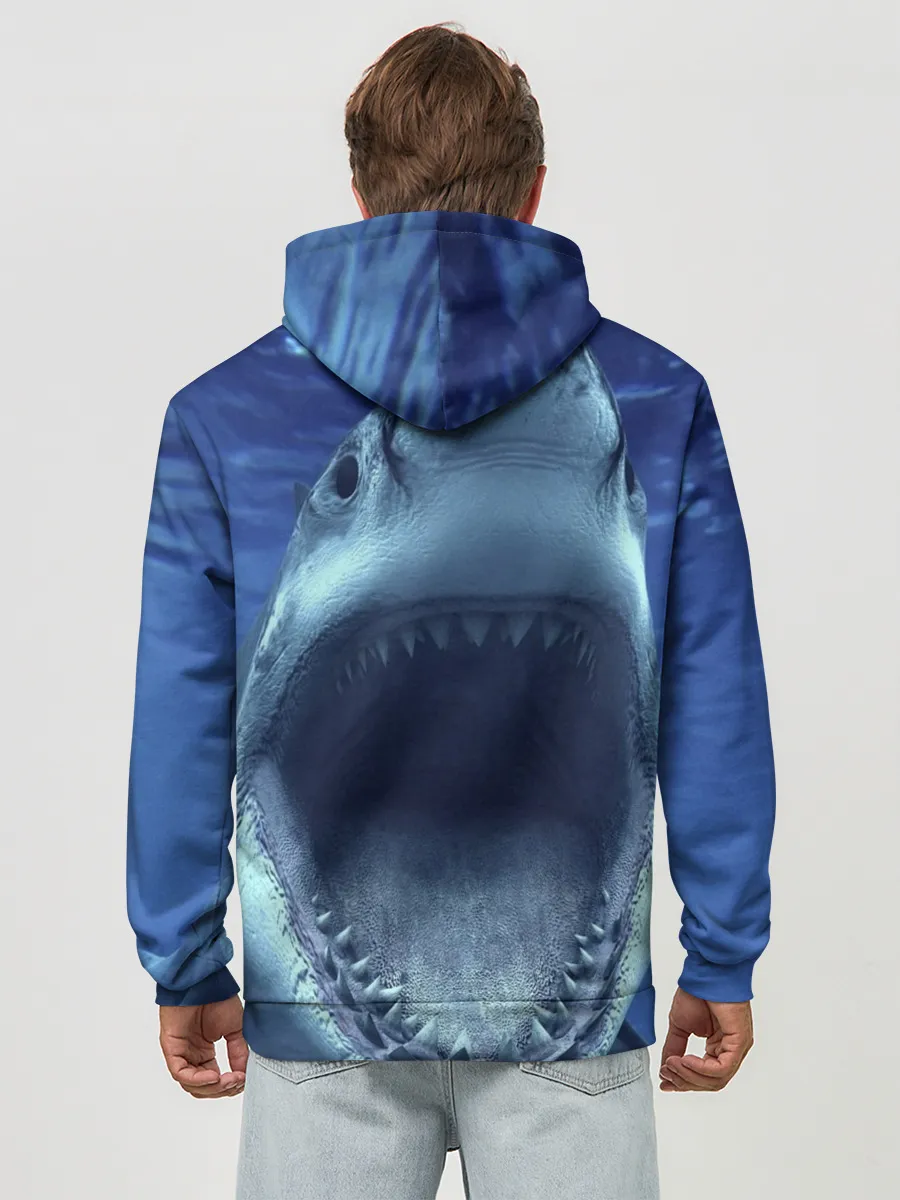 Худи мужской база хлопок / Белая акула